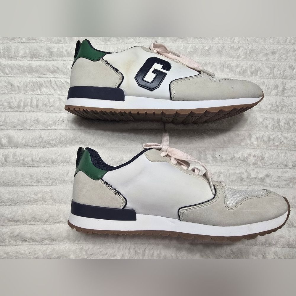 GUESS Men's White and Green Sneakers - Picture 3 of 5
